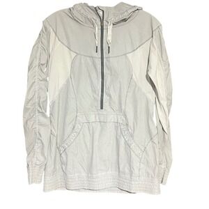 Lululemon Athletica Lightweight Hooded Anorak Jacket Grey Stripe Size 4